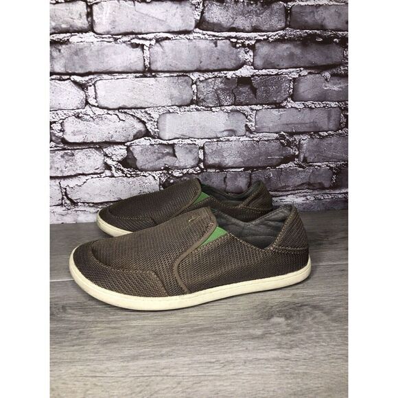 Olukai Nohea Mesh Mustang Lime Textile Slip On Casual Sneakers Men Sz 8M US/41EU - Picture 1 of 16